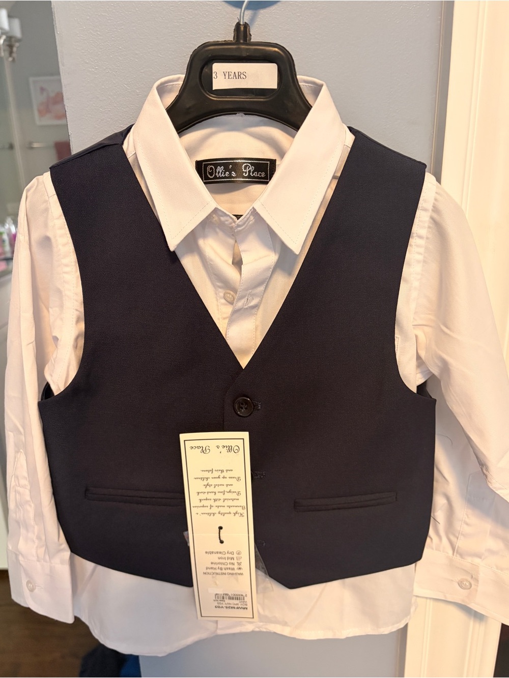 Ollie’s Place Classic White Button-Down Shirt with vest and pants set - NWT - Picture 3 of 5